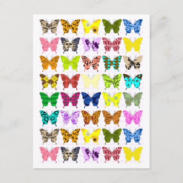 Carte Postale Collage papillon (Devant)