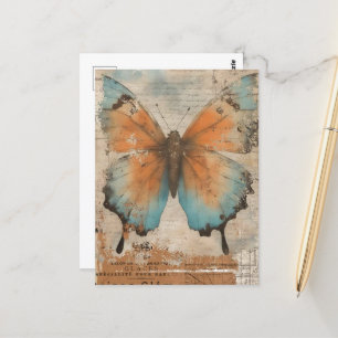 Carte Postale Collage papillon vintage