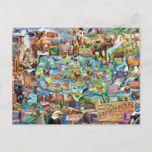 Carte Postale Collage parcs nationaux américains