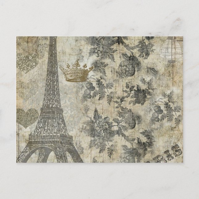 Carte Postale Collage parisien gris (Devant)