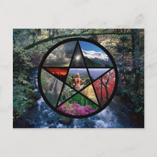 Carte postale Collage Pentacle