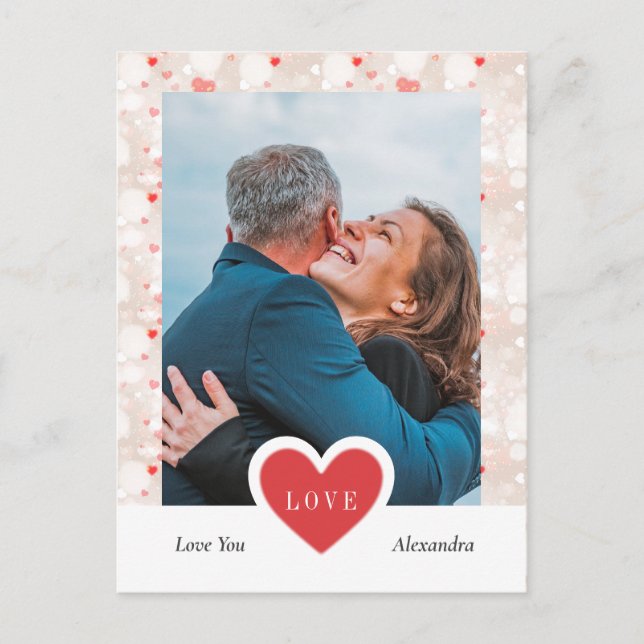 Carte Postale Collage personnalisé Couple Photo & Valentines Day (Devant)