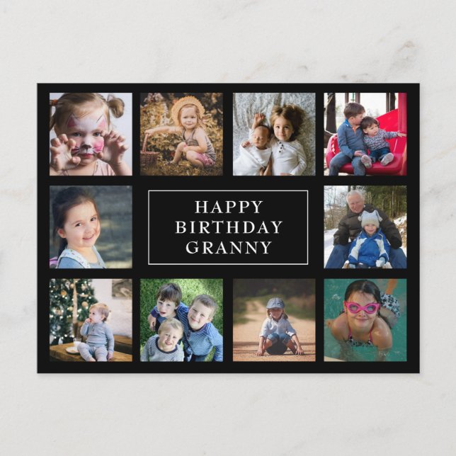 Carte postale Collage photo Anniversaire amusant (Devant)
