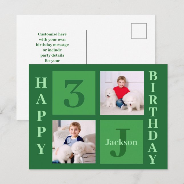 Carte Postale Collage photo de joyeux anniversaire personnalisé  (Devant / Derrière)