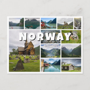 Carte Postale Collage photo de Norvège