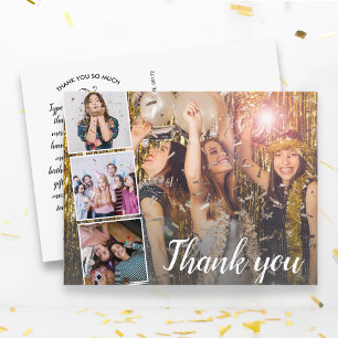 Carte Postale Collage photo de remerciement d'anniversaire pour