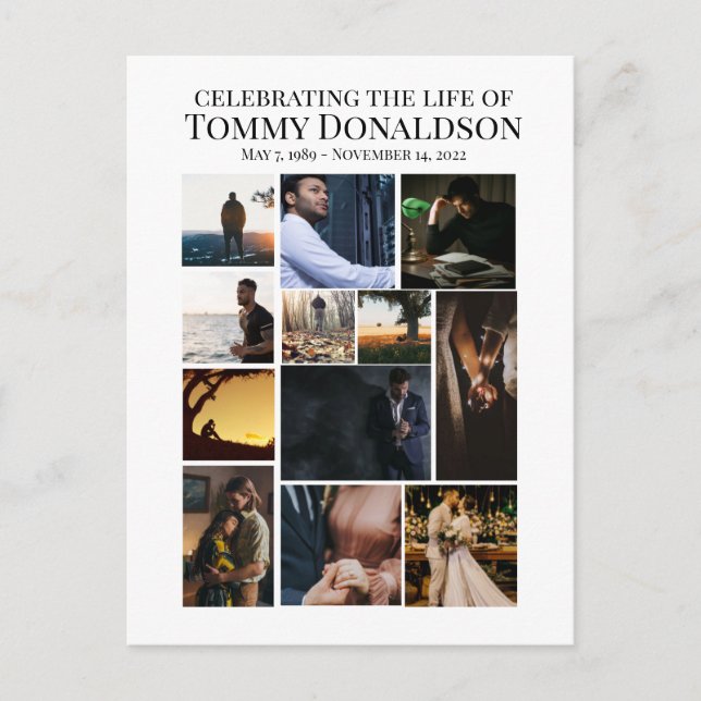 Carte Postale Collage photo funéraire 12 (Devant)