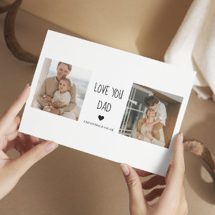 Carte Postale Collage Photo Moderne & Cadeau J'aime Papa