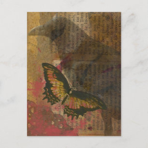 Carte Postale Collage Raven Grunge