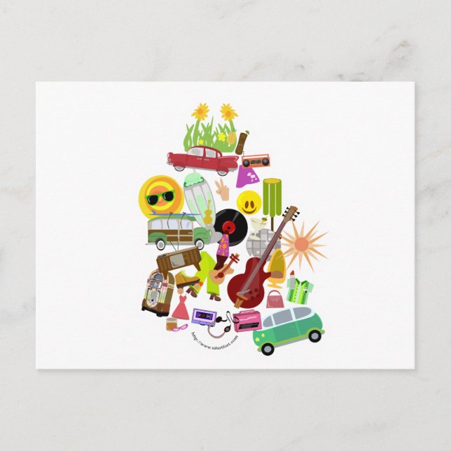 Carte Postale Collage rétroactif super (Devant)