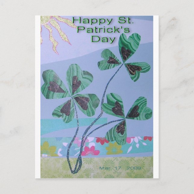 Carte Postale Collage shamrock (Devant)