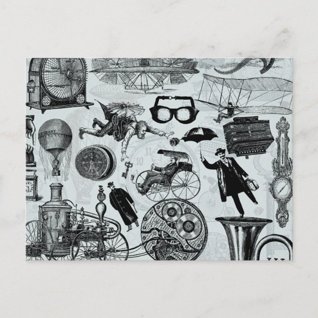 Carte Postale Collage Steampunk Numéro 2 (Devant)