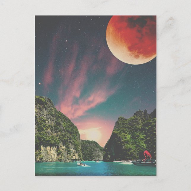 Carte Postale Collage surréaliste beau paysage (Devant)