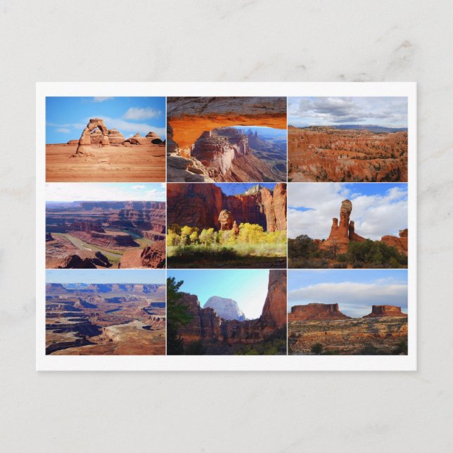Carte postale Collage Utah Landmarks (Devant)