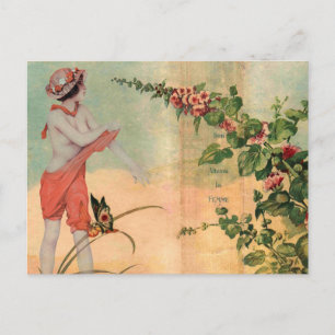 Carte postale collage vintage moderne français