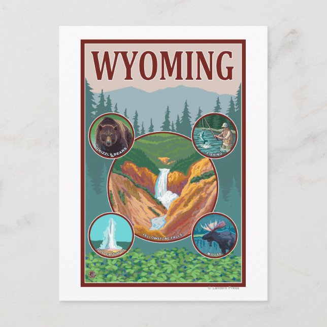 Carte Postale Collage Wyoming (Devant)
