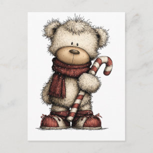 Carte Postale Collection de Cliparts de Noël Ours en peluche