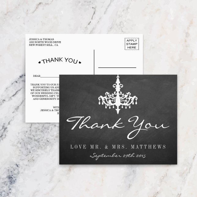 Carte Postale Collection de Mariage Chandelier élégant (Créateur téléchargé)