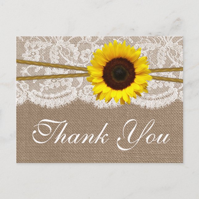 Carte Postale Collection de Mariages de tournesols rustiques (Devant)