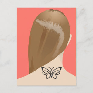 Carte Postale Collection De Tatouages Neck De Femme Imprimer, No