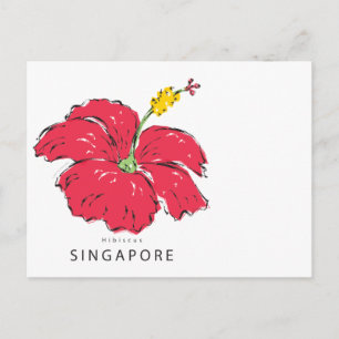 CARTE POSTALE COLLECTION HIBISCUS DE SINGAPOUR