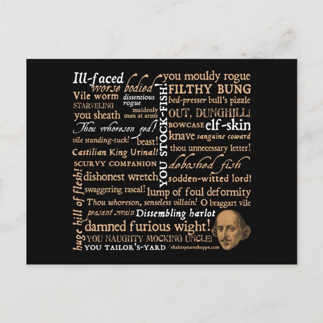 Carte Postale Collection Insultes Shakespeare (Devant)