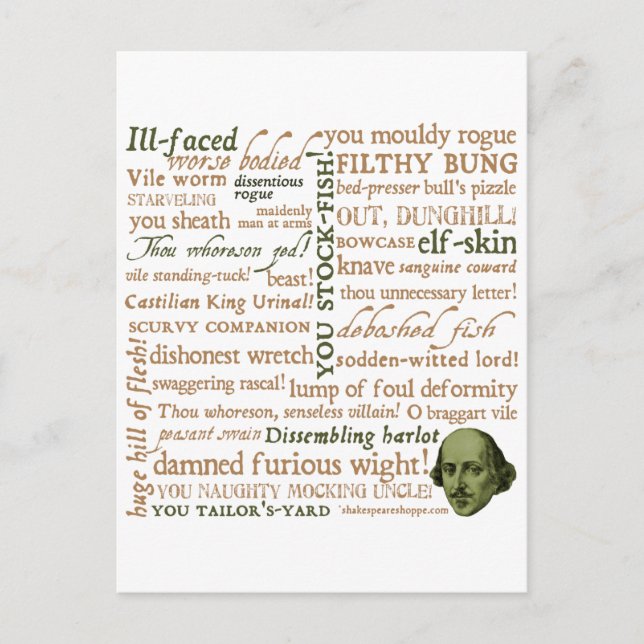 Carte Postale Collection Insultes Shakespeare (Devant)