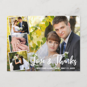 Carte Postale Collection moderne 4 Mariage photo Merci