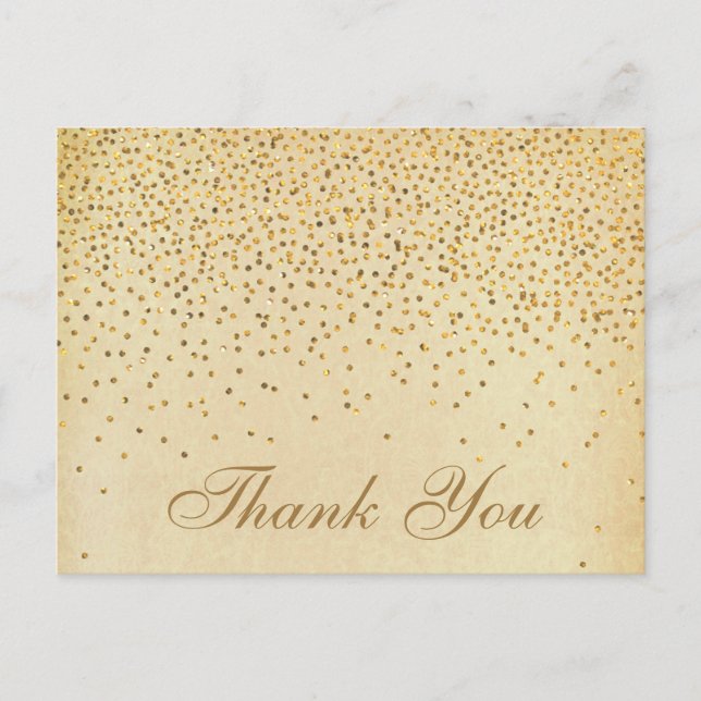 Carte Postale Collection Vintage de Mariage Glam Gold Confetti (Devant)