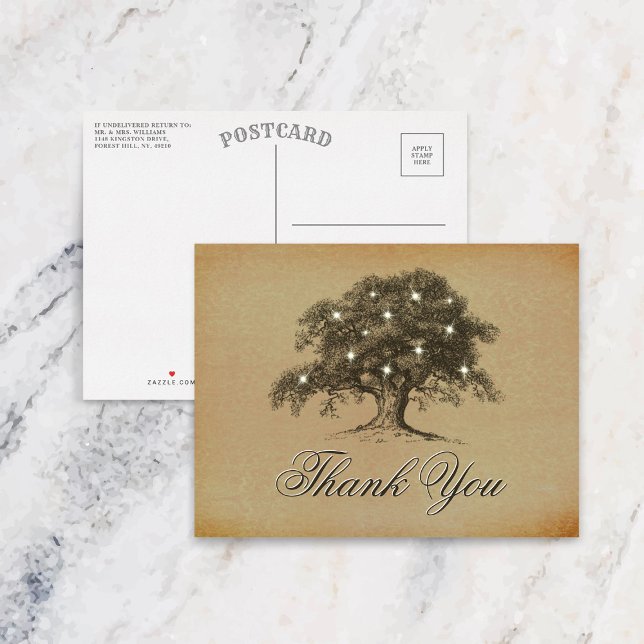 Carte Postale Collection Vintage de Mariages d'Old Oak Tree (Créateur téléchargé)