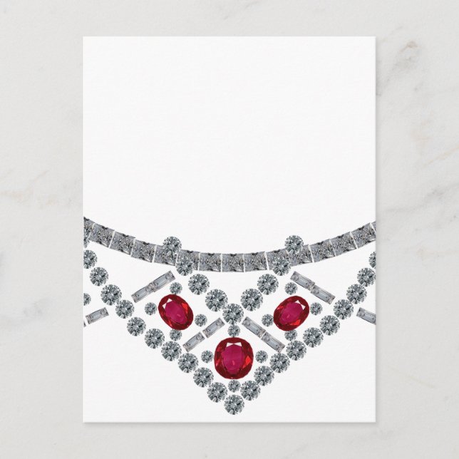 Carte Postale Collier de rubis diamant des années 1950 (Devant)