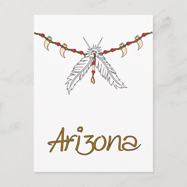 Carte Postale Collier en plume (Devant)