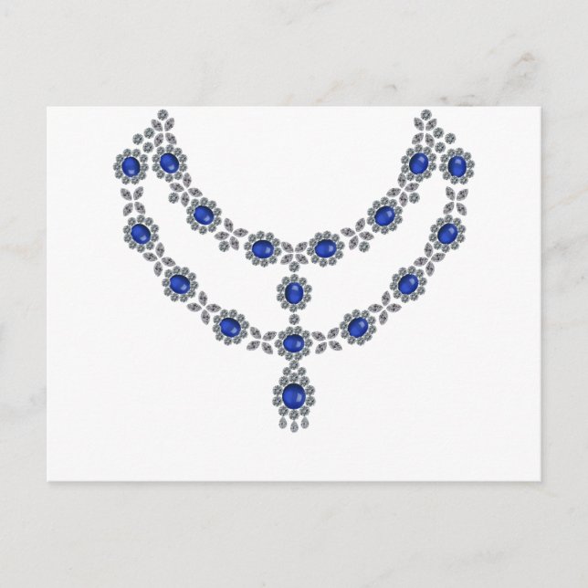Carte Postale Collier Sapphire à deux brins (Devant)