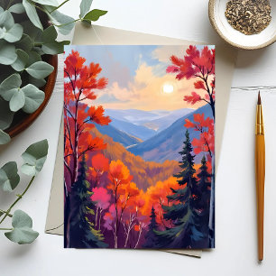 Carte Postale Collines d'automne Feuillage de feuilles d'autom