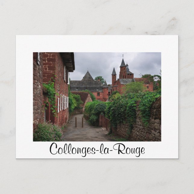 Carte postale Collonges-la-Rouge en texte blanc (Devant)