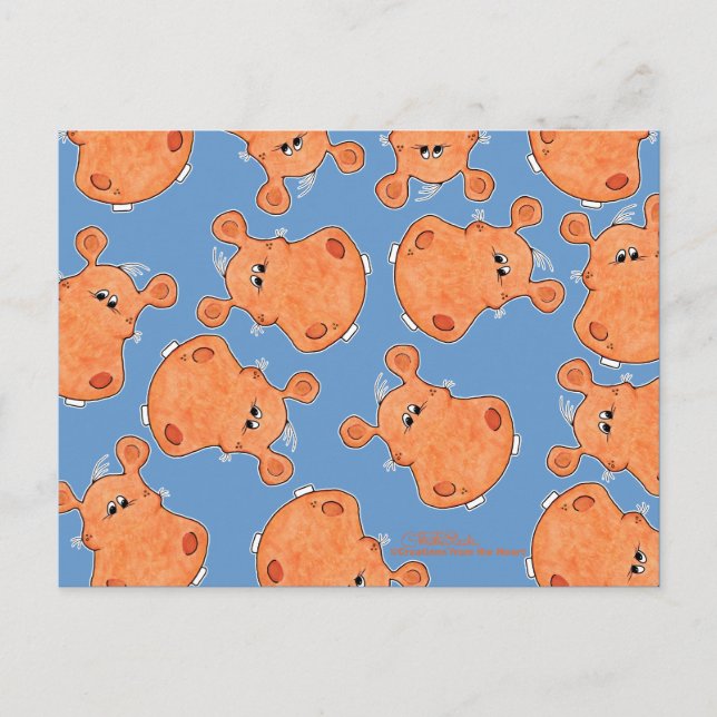 Carte Postale Colloque Orange Hippo Head (Devant)