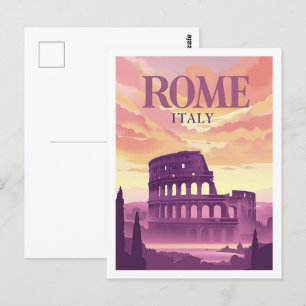 Carte Postale Colloque Rome Italie Vintage célèbre Travel Place