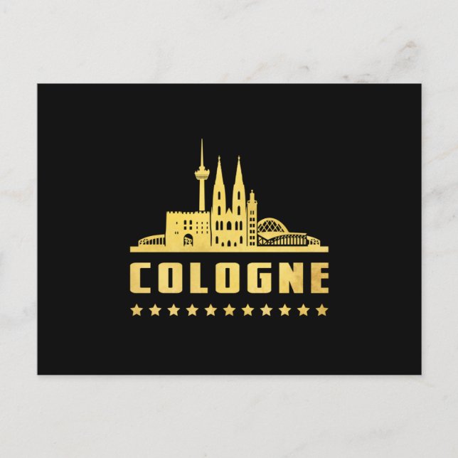 Carte Postale Cologne Allemagne Ville Ville Amusante Idée cadeau (Devant)