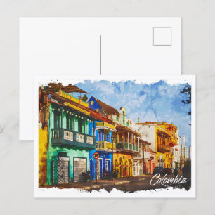 Carte Postale Colombie Belle peinture à l'huile paysage