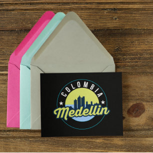 Carte Postale Colombie Logo de la ville de Medellin