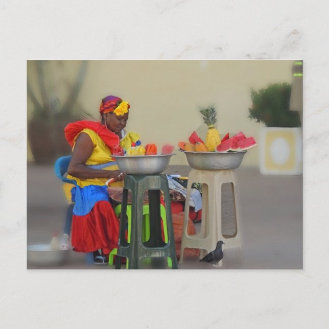 Carte Postale Colombie - Vendeur de fruits des Caraïbes (Devant)