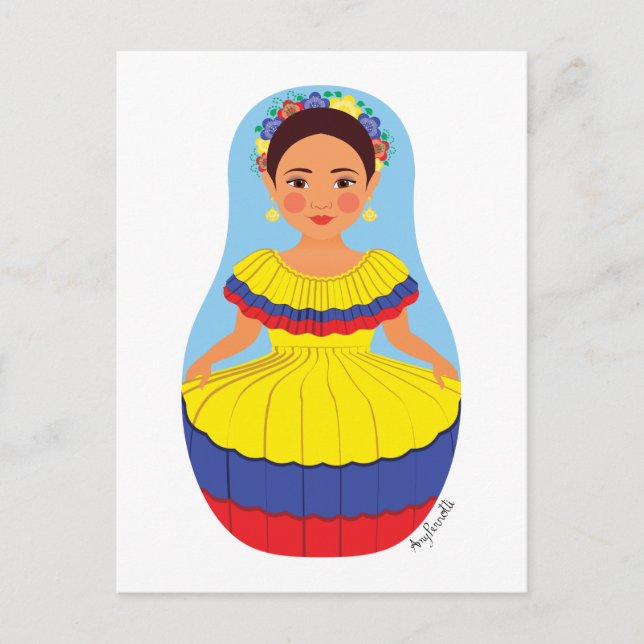 Carte postale colombienne Matryoshka (Devant)