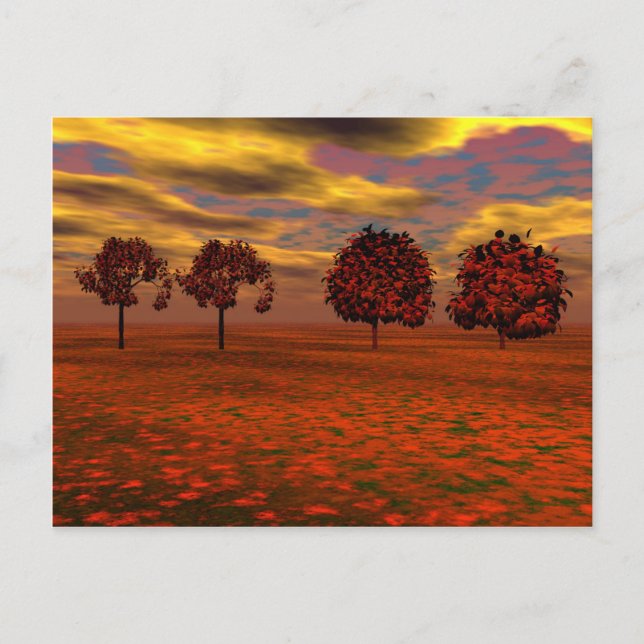 Carte Postale Colonnes d'automne Maple Trees Cadeaux d'art (Devant)