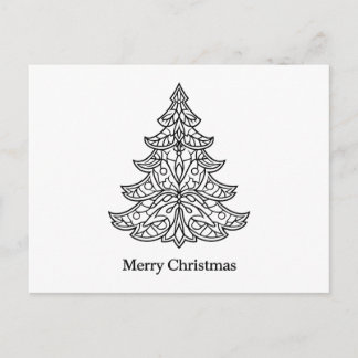 Carte Postale 🖤 Color Me Merry – DIY Christmas Tree Postcard 🎄