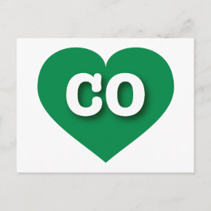 Carte Postale Colorado Coeur Vert - J'aime CO