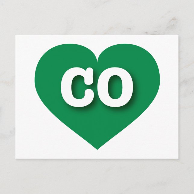 Carte Postale Colorado Coeur Vert - J'aime CO (Devant)