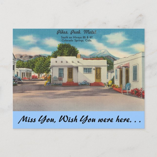 Carte Postale Colorado, motel Pikes Peak (Devant)