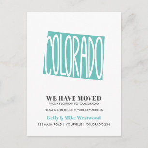 Carte Postale COLORADO Nous avons déménagé Nouvelle adresse Nouv