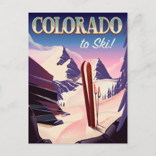 Carte Postale Colorado Ski print - USA poster vintage sports de 
