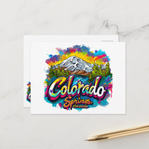 Carte Postale Colorado Springs, Colorado Pikes Peak Mountain